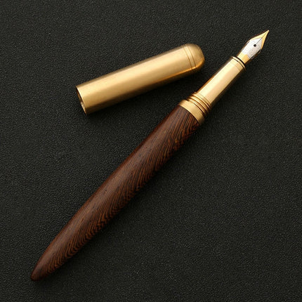 Luxury Wood Fountain Pen School Office Writing Ink Pen Stationery Gifts Supplies(Wenge wood )-garmade.com