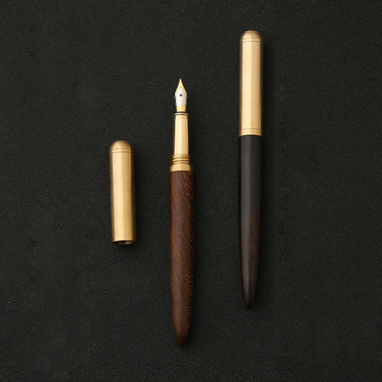 Luxury Wood Fountain Pen School Office Writing Ink Pen Stationery Gifts Supplies(Wenge wood )-garmade.com