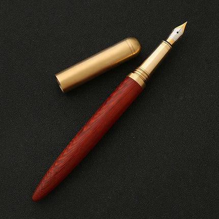 Luxury Wood Fountain Pen School Office Writing Ink Pen Stationery Gifts Supplies(Sandal wood)-garmade.com