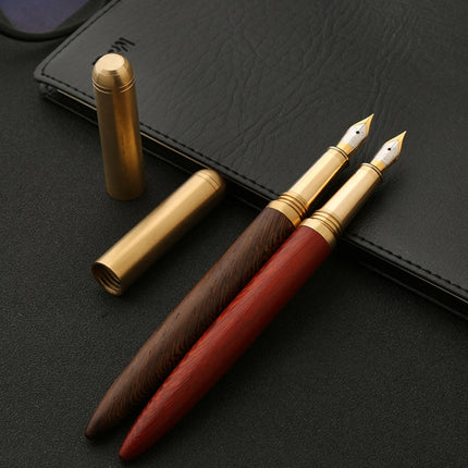 Luxury Wood Fountain Pen School Office Writing Ink Pen Stationery Gifts Supplies(Sandal wood)-garmade.com