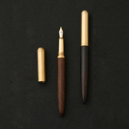 Luxury Wood Fountain Pen School Office Writing Ink Pen Stationery Gifts Supplies(Black wood)-garmade.com