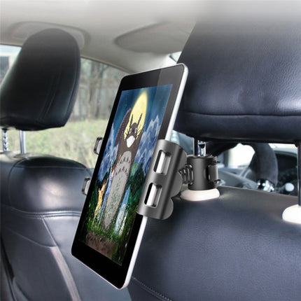 Universal Adjustable Car Tablet Stand Holder Car Seat Back Bracket For 4-11 Inch Tablet(Black)-garmade.com