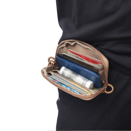 Outdoor Running Multi-functional Coin Purse Travel Waterproof Leisure Card Bag(Tan)-garmade.com