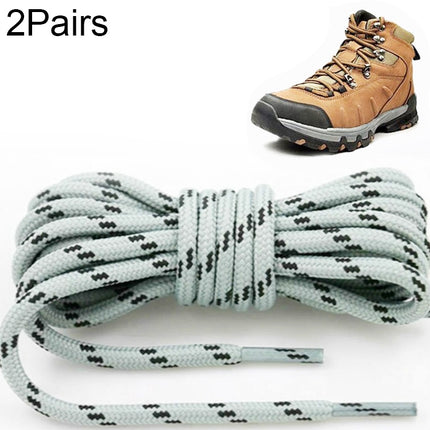 2 Pairs Round High Density Weaving Shoe Laces Outdoor Hiking Slip Rope Sneakers Boot Shoelace, Length:100cm(Light Gray-Black)-garmade.com