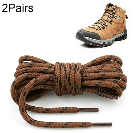 2 Pairs Round High Density Weaving Shoe Laces Outdoor Hiking Slip Rope Sneakers Boot Shoelace, Length:100cm(Red Brown-Black)-garmade.com