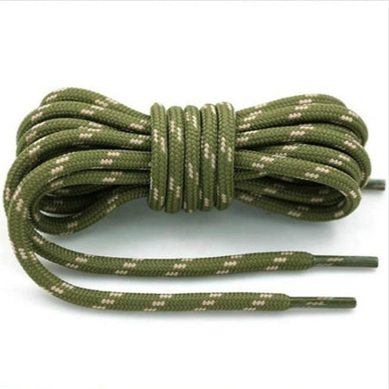 2 Pairs Round High Density Weaving Shoe Laces Outdoor Hiking Slip Rope Sneakers Boot Shoelace, Length:100cm(Army Green-Khaki)-garmade.com