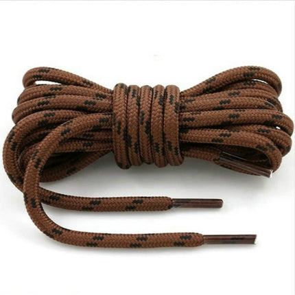 2 Pairs Round High Density Weaving Shoe Laces Outdoor Hiking Slip Rope Sneakers Boot Shoelace, Length:140cm(Red Brown-Black)-garmade.com