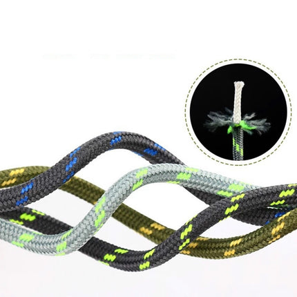 2 Pairs Round High Density Weaving Shoe Laces Outdoor Hiking Slip Rope Sneakers Boot Shoelace, Length:140cm(Army Green-Yellow)-garmade.com