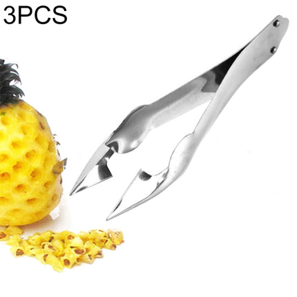 3 PCS Stainless Steel Non-slip Tip Open Blade Pineapple Clip Fruit Eye Digger Endless Steel Nail, Size:13.5×3.5cm-garmade.com