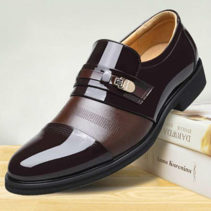 Men Summer Hole Shoe Slip-on Dress Business Shoes, Size:38(Brown)-garmade.com