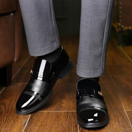 Men Summer Hole Shoe Slip-on Dress Business Shoes, Size:39(Brown)-garmade.com