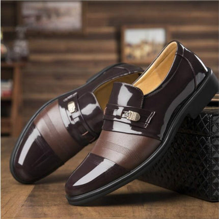 Men Summer Hole Shoe Slip-on Dress Business Shoes, Size:47(Black Sandals)-garmade.com