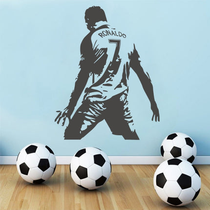 Football Player Action Silhouette Student Dormitory Bedroom Decoration Wall Sticker, Size:Medium 58x74cm-garmade.com