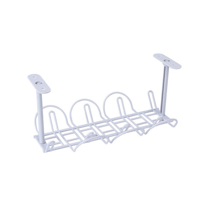 Cable Wire Rack Table Bottom Hanging Basket Shelf Organizing Plug-in Cable Board Storage Rack(Light Grey)-garmade.com