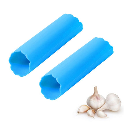 2 PCS Kitchen Peeling Garlic Press Garlic Peeler Does Not Hurt the Hand Silicone Garlic Peeler(Blue)-garmade.com