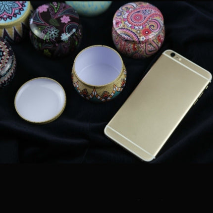 Mini Gift Jewelry Tin Box Cookie Candy Tea Storage Round Drum Tinplate Box Drawer Organizer(Style A)-garmade.com