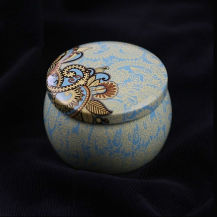 Mini Gift Jewelry Tin Box Cookie Candy Tea Storage Round Drum Tinplate Box Drawer Organizer(Style C)-garmade.com