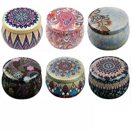 Mini Gift Jewelry Tin Box Cookie Candy Tea Storage Round Drum Tinplate Box Drawer Organizer(Style C)-garmade.com