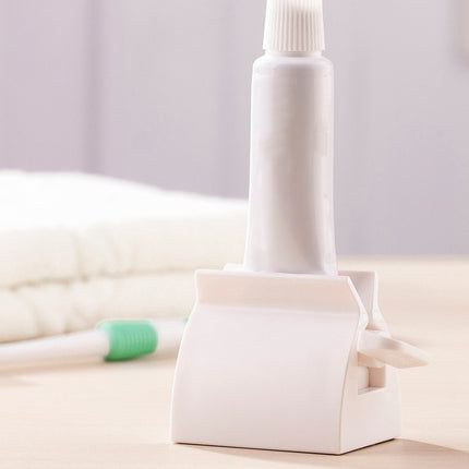 Toothpaste Facial Cleanser Hand Cream Automatic Squeezer Bathroom Supplies(White)-garmade.com