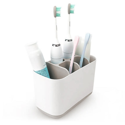 Bathroom Wash Storage Box Toilet Toothbrush Toothpaste Set Countertop Shelf, Size:L(Grey)-garmade.com