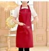 2 PCS Canvas Apron Milk Tea Coffee Shop Baking Restaurant Fashion Men and Women Overalls(Red)-garmade.com