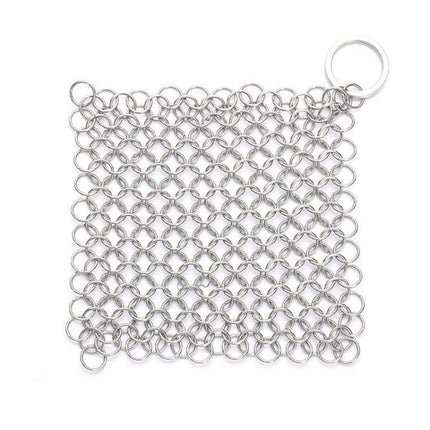 Stainless Steel Square Cast Iron Cleaner Pot Brush Scrubber Home Cookware Kitchen Cleaning Tool, Size:4×4inch-garmade.com