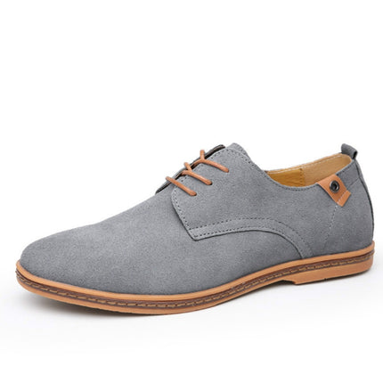 Oxford Suede Leather formal Shoes Male Casual Classic Sneakers, Size:44(Grey)-garmade.com