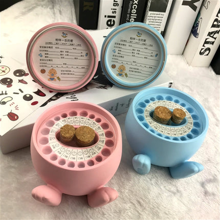 Baby Tooth Box Cute Rabbit Baby Navel Belt Hair Souvenir Bottle(Pink Rabbit)-garmade.com