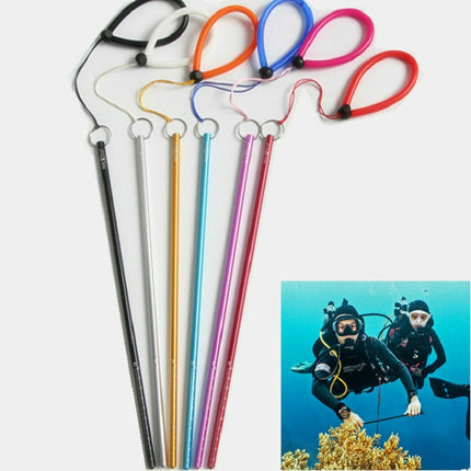 Aluminum Alloy Diving Tinker Stick Calibrated Wnderwater Probe Bar with Hand Rope(Random Color Delivery)-garmade.com