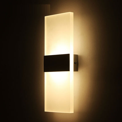 Right Angle White LED Bedroom Bedside Wall Aisle Balcony Wall Lamp, Size:14×6cm(Warm Light)-garmade.com