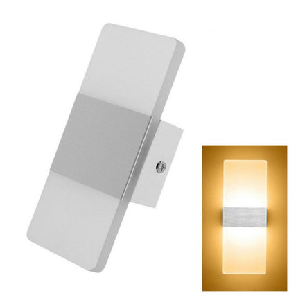 Right Angle White LED Bedroom Bedside Wall Aisle Balcony Wall Lamp, Size:29×11cm(Warm Light)-garmade.com