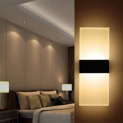 Right Angle Black LED Bedroom Bedside Wall Aisle Balcony Wall Lamp, Size:22×11cm(Warm Light)-garmade.com