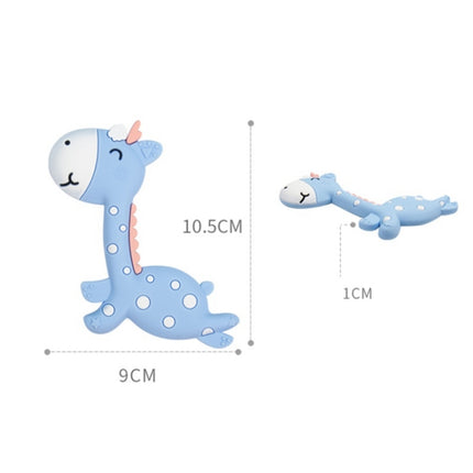 Cartoon Fawn Baby Teether Training Bite Molar Rod Silicone Toy Mother and Baby Supplies(Blue)-garmade.com