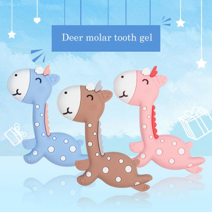 Cartoon Fawn Baby Teether Training Bite Molar Rod Silicone Toy Mother and Baby Supplies(Brown)-garmade.com