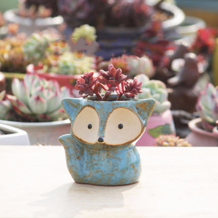 Ceramic Fleshy Flower Pot Succulent Thumb Pot Fox Flower Pot, Random Color Delivery (Without Plants)-garmade.com