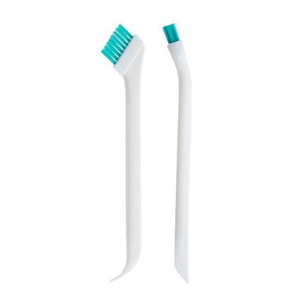 2 Sets 2 in 1 Double Head Door Window Gap Cleaning Brush Cup Brush with Tail Scraper(White)-garmade.com