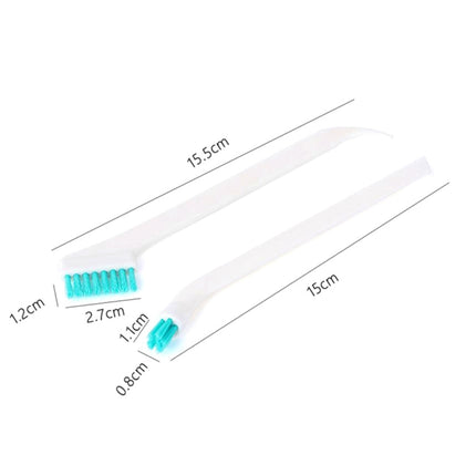 2 Sets 2 in 1 Double Head Door Window Gap Cleaning Brush Cup Brush with Tail Scraper(White)-garmade.com
