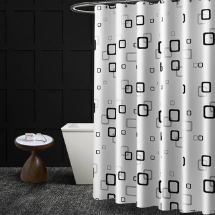 Bathroom Thick Waterproof Shower Curtain, Size:80X180cm, Style:with Copper Buckle-garmade.com