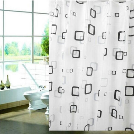 Bathroom Thick Waterproof Shower Curtain, Size:180X200cm, Style:with Copper Buckle-garmade.com