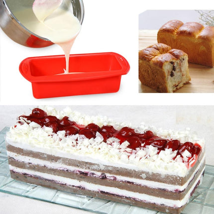 Rectangular Silicone Mold Chocolate Cake Decoration Accessories Baking Tools(Red)-garmade.com