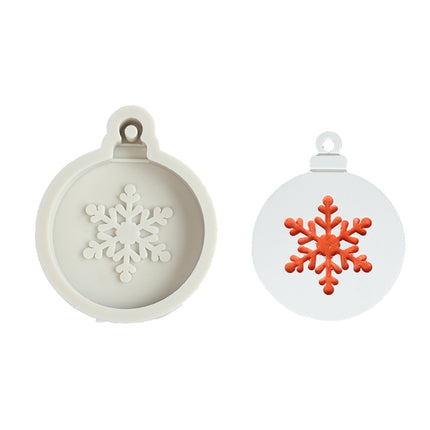 DIY Baking Christmas Series Modeling Fondant Silicone Mold(Christmas Round Snowflake)-garmade.com