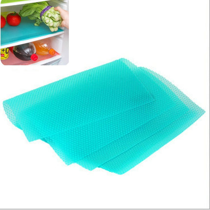 4 PCS / Set Environmentally Friendly Waterproof Washable Antibacterial Antifouling Refrigerator Mat, Color:Transparent Blue-garmade.com