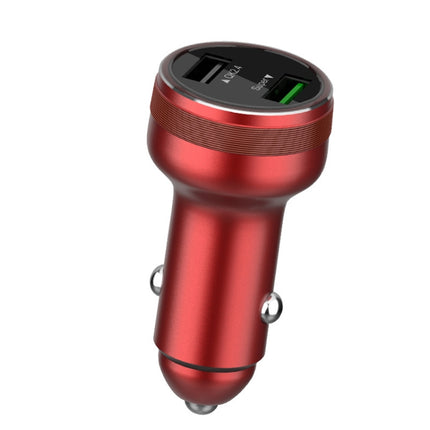 QIAKEY GX739 Dual USB Fast Charge Car Charger(Red)-garmade.com