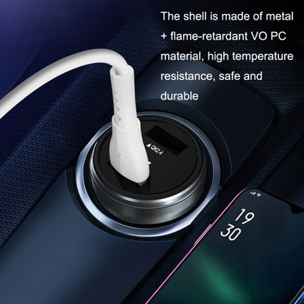 QIAKEY GX739 Dual USB Fast Charge Car Charger(Black)-garmade.com