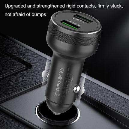 QIAKEY GX506L Dual USB Fast Charge Car Charger(Black)-garmade.com