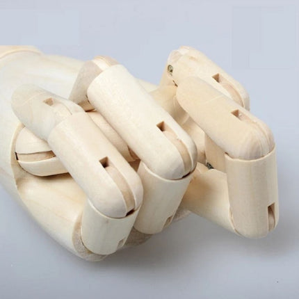 Wooden Doll Hand Joint Movable Hand Model Wooden Hand Art Sketch Tool, Size:7 Inch(Left Hand)-garmade.com