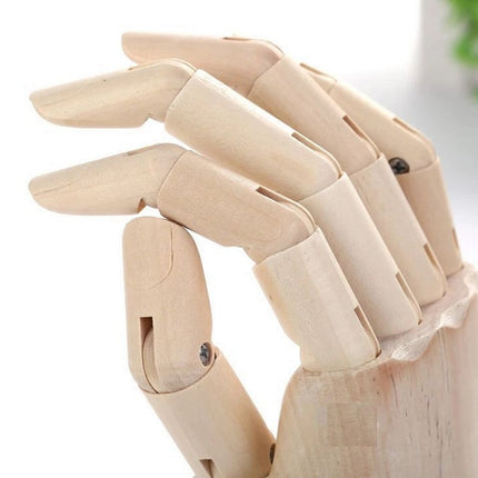 Wooden Doll Hand Joint Movable Hand Model Wooden Hand Art Sketch Tool, Size:7 Inch(Left Hand)-garmade.com