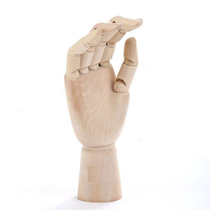 Wooden Doll Hand Joint Movable Hand Model Wooden Hand Art Sketch Tool, Size:10 Inch(Left Hand)-garmade.com