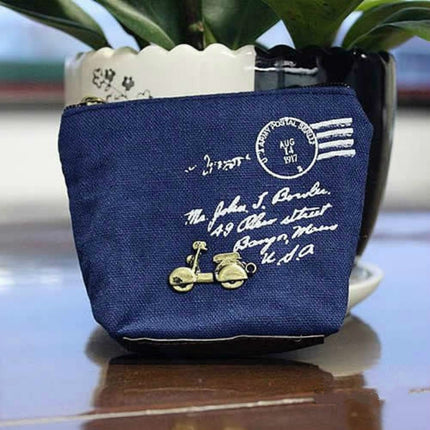 4 PCS Vintage Mini Coin Purse Pouch Bag Holders Gift Wallets Classic Nostalgic Storage Bag(Blue)-garmade.com