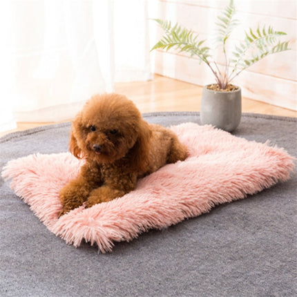 Autumn and Winter Warm Universal Square Pet Cat Dog Plush Pad, Size:S(Pink)-garmade.com